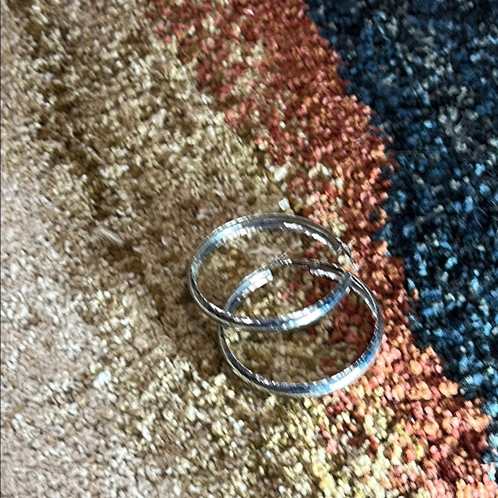 Large Silver Hoop Earrings Size of Bracelet Bangles NWOT Statement Earrings
